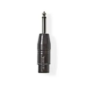 Nedis XLR adaptér černá / XLR 3kolíková zástrčka / jack 6.35 mm / poniklované (COTP15940BK)