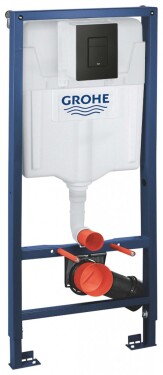 GROHE - Solido Předstěnová instalace pro závěsné WC, ovládací tlačítko Even, matná černá 388112430