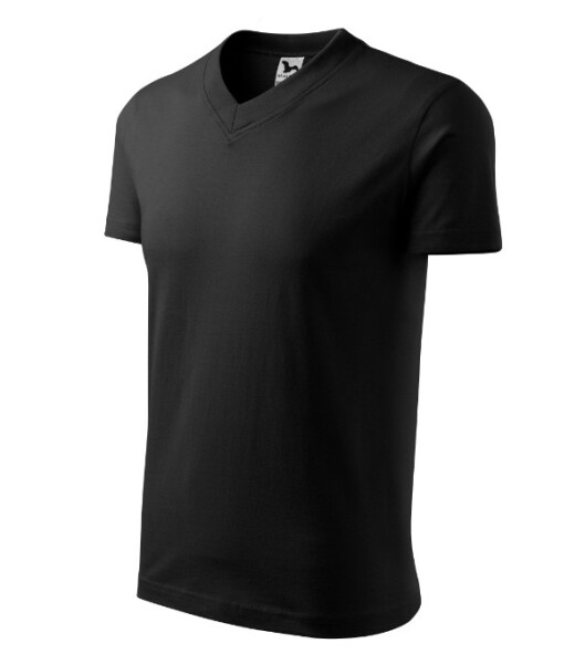V-neck tričko unisex černá L