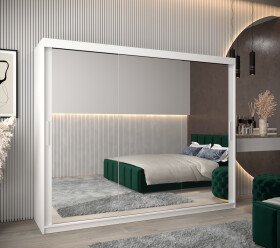 Šatní skříň Abi T3 Barva korpusu: Bílá, Rozměry: 250 cm, Dveře: Bílá