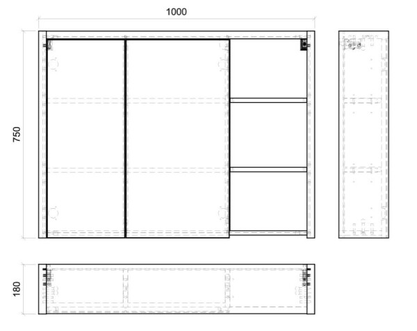 COMAD - Zrcadlová skříňka 100cm 2 dvířka DEVON 5907441299510