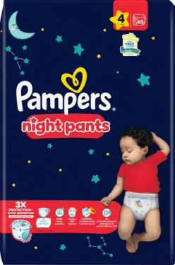 Pampers Night Pants 9-15 kg (40 ks) / Noční plenkové kalhotky / velikost 4 (9-15 kg) (8700216669696)