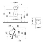 DURAVIT - Soleil by Starck Pisoár, zadní přívod, Rimless, HygieneGlaze, bílá 2830302000