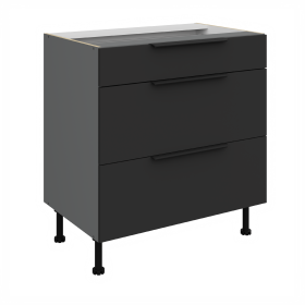 Spodní skříňka Aria ANT 80 D 3S BB - Premium Box Barva korpusu: Antracit, Barva dvířek: BL - Black AFM