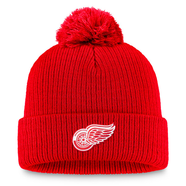 Fanatics Pánská zimní čepice Detroit Red Wings NHL A/CAP Beanie Cuff Pom