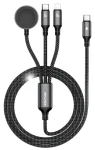 AWEI W23 3v1 černá / Nabíjecí kabel / USB-C / Lightning / pro hodinky / 1,2 m / 100W (W23)