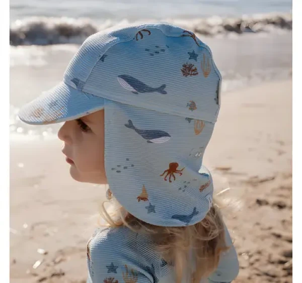 Little Dutch Ocean Friends vel. 2 / Dětská plážová kšiltovka / S ochranou krku / 1–2 roky (CL26030852LD)