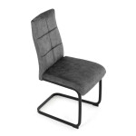Židle jídelní, šedý samet, černá pohupová podnož