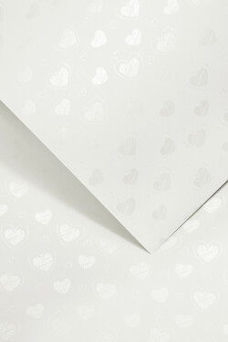 Galeria Papieru ozdobný papír Malé srdce bílá 220g, 20ks