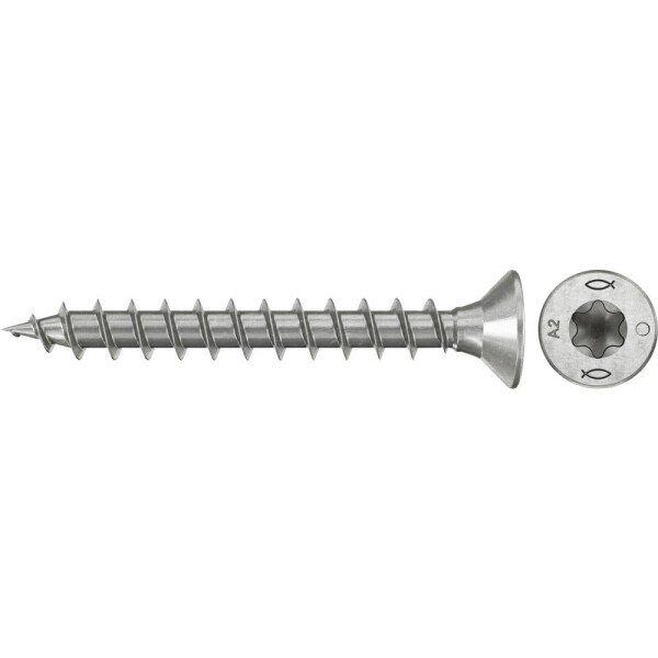 Fischer 574053 šrouby do dřevotřísky 3 mm 20 mm TX Nerezová ocel 200 ks