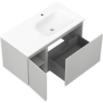 MEXEN/S - Orio koupelnová skříňka 90 cm s umyvadlem Vela pravá, 1S, 1D, šedá mat/bílá mat 91A13-09047-3-BBFF62-W23P01