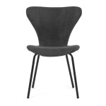 Židle jídelní, šedá látka, nohy černý kov