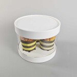 Cake star Plastový kulatý box na cupcakes nebo Bento dort bílý 1 patro (na 3ks)