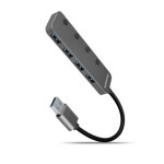 AXAGON HUE-MSA USB 3.2 switch hub černá / 4x USB 3.2 / funkce přídavného nabíjení / tlačítka na vypnutí portu / 20 cm (HUE-MSA)