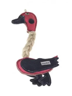 AnimALL Hračka Kachna kůže s provazy barevná 31 cm (110284)