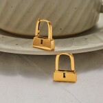 ELENYS Lock – pozlacené náušnice 18K žluté zlato