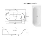 HOPA - Asymetrická vana AVITA SLIM - Nožičky k vaně - Bez nožiček, Rozměr vany - 180 × 80 cm, Způsob provedení - Levé VANAVIT180SLIML