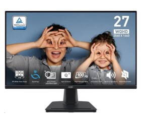 MSI LCD PRO MP275Q, 27" 2560x1440, IPS, 100Hz, 4ms, VESA 100x100mm, N/A, Black EDF_2666376