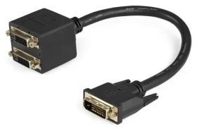 StarTech DVI-D video rozbočovací kabel černá / Rozbočovací kabel / 1x DVI-D - 2x DVI-D / 0,3 m (DVISPL1DD)