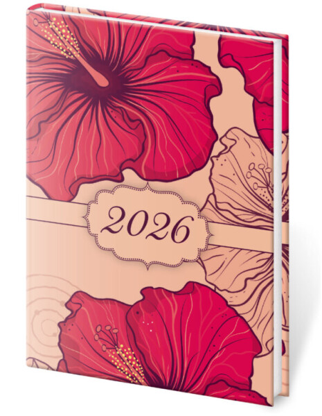 Týdenní diář 2026 Helma kapesní A7 - Vario Lyra Hibiscus