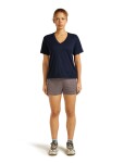 Dámské merino triko s krátkým rukávem ICEBREAKER Wmns 150 Tech Lite SS Relax V Neck Tee, Midnight Navy velikost: M