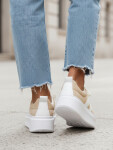 Dámské kožené tenisky na platformě béžové FashionStreet ZY1378 41