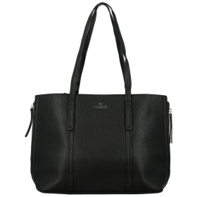 Módní dámská koženková kabelka na rameno Belle, černá