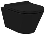 SAPHO - AVVA závěsná WC mísa, Rimless, 35,5x53cm, černá mat 100314-110