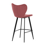 Židle barová, červená látka, černá podnož