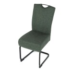 Židle jídelní, taštičkové pružiny v sedáku, zelená látka, černý kov