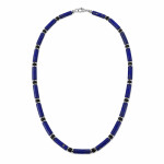 Luxusní pánský náhrdelník s lapis lazuli Antonio, Modrá 55 cm