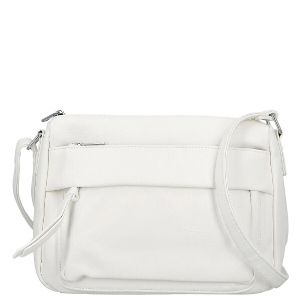 Trendy dámská koženková crossbody kabelka Lenka, bílá
