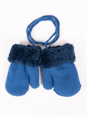 Yoclub Chlapecké dvouvrstvé rukavice jedním prstem RED-0001C-AA10-001 Blue