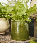 Ib Laursen Keramický obal na květináč Green 17 cm, zelená barva