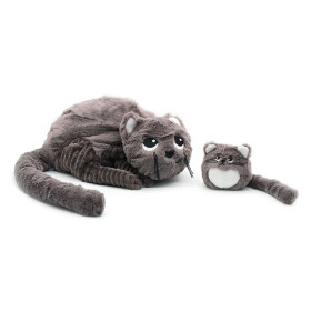 Ptipotos Plyšová kočka Miaou hnědá (máma s miminkem) 32 cm