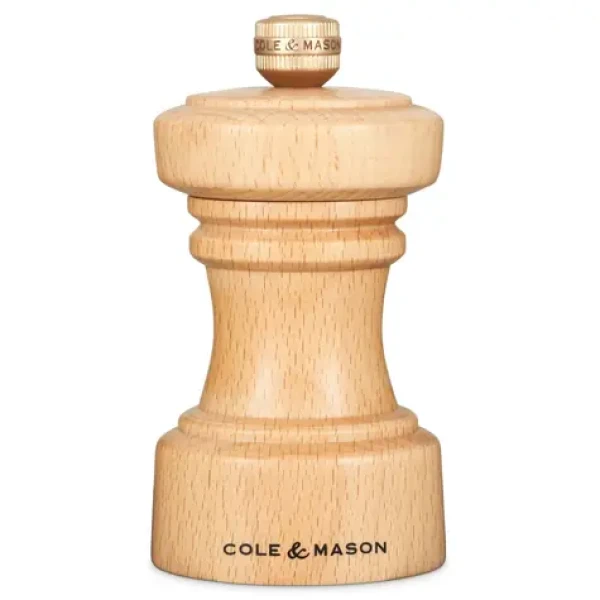 ColeMason Hoxton Mlýnek na pepř - přírodní dřevo / výška 10,4 cm / bukové dřevo / mlecí mechanismus z uhlíkaté oceli (H233052)