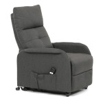 Křeslo polohovací, eletrické, šedá látka.