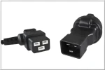 PremiumCord Adaptér IEC C20(M) - SCHUKO CEE 7/3(F) černá / Redukce / max. 16 A / 250 V (kpsr-03)