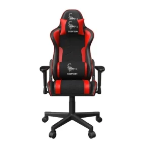 Gembird SCORPION 02 herní židle červená / nosnost 136kg / sklopné až do úhlu 160° / 2D / kůže + síťovina (GC-SCORPION-02X)