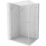 MEXEN/S - Lunar-B Duo sprchový kout dveře křídlové 90 x 85, transparent, nikl kartáčovaný 832-090L-085P-97-00