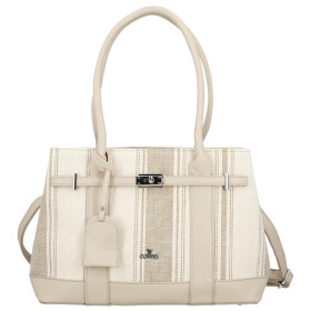 Luxusní dámská koženková kabelka do ruky Monica, tmavě béžová