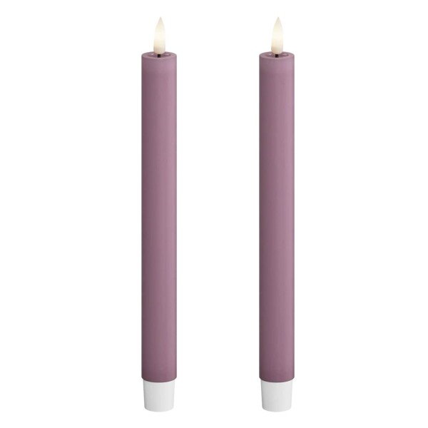 DeluxeHomeart Vysoké LED svíčky Light Purple – set 2 ks, fialová barva, pryskyřice, vosk