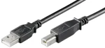 MicroConnect kabel USB2.0 A (M) - USB2.0 B (M) 0.5m černá / 480Mbit/s (USBAB05B)