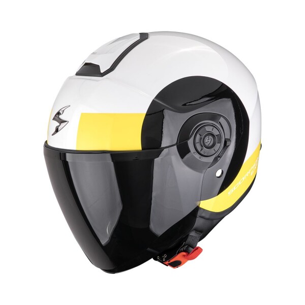 Moto přilba Scorpion Exo-City II Sheer bílo/černo/žlutá - S