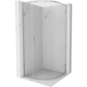 MEXEN/S - Exo čtvrtkruhový posuvný sprchový kout 90 x 90, transparent, chrom 8131-090-090-01-00