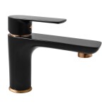 RAV Slezák - VLTAVA - Umyvadlová baterie bez výpusti, Černá matná/Zlatá, 1/2" VT426.5CMATZ