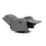 TV a relaxační křeslo, manuální polohování, potah šedá látka v dekoru kůže