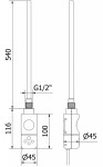 MEXEN/S - Jukon radiátor + topná tyč 988 x 500 mm, 600 W, antracit W116-0988-500-2600-66