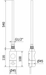 MEXEN/S - Mars radiátor + topná tyč 900 x 500 mm, 600 W, bílá W110-0900-500-2600-20