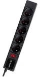 Tracer PowerGear černá / Přepěťová ochrana / 5 zásuvek / 5 m (TRALIS47138)